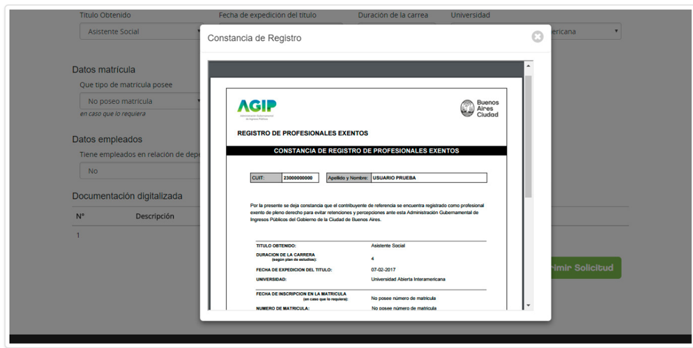 AGIP, Ingresos Brutos: Registro de Profesionales Autodeclarados Exentos image