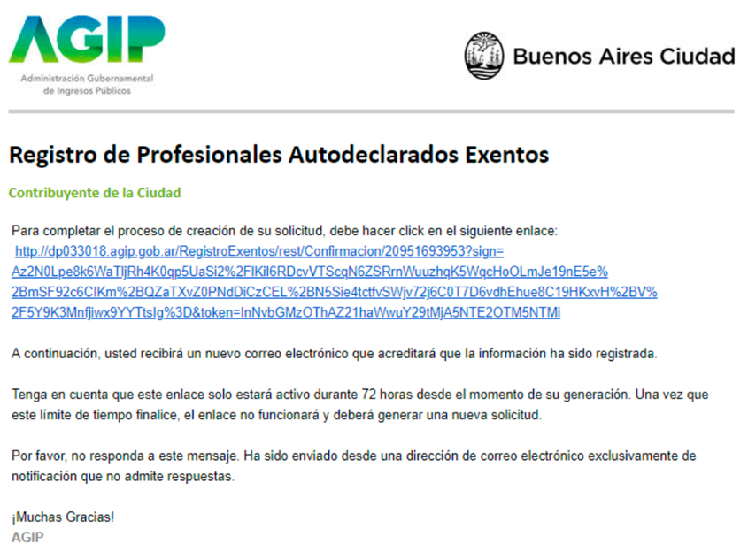 AGIP, Ingresos Brutos: Registro de Profesionales Autodeclarados Exentos image
