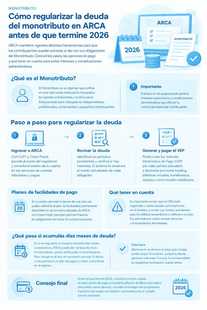 Cómo regularizar la deuda del monotributo en ARCA antes de fin de año image